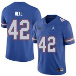 Men's Florida Gators #42 Keanu Neal NCAA Jordan Brand Royal Authentic Stitched College Football Jersey CYP1062QG